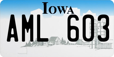 IA license plate AML603