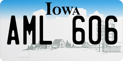 IA license plate AML606