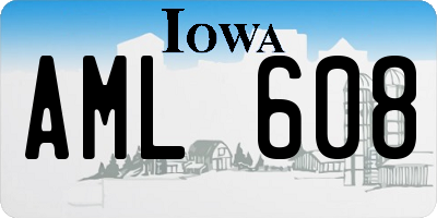IA license plate AML608