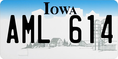 IA license plate AML614