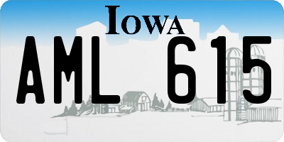 IA license plate AML615