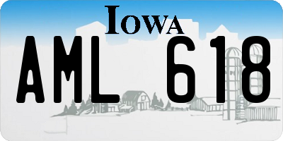 IA license plate AML618