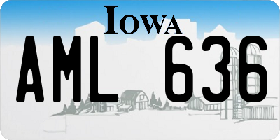 IA license plate AML636