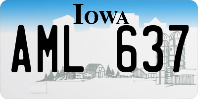 IA license plate AML637