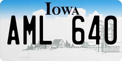 IA license plate AML640