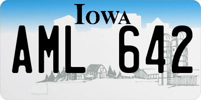 IA license plate AML642