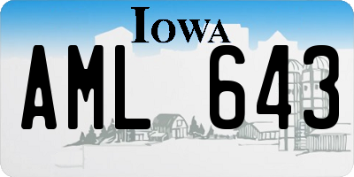IA license plate AML643