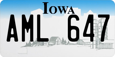 IA license plate AML647