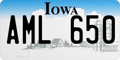 IA license plate AML650