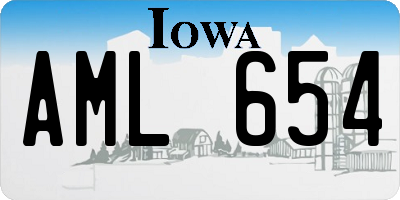 IA license plate AML654
