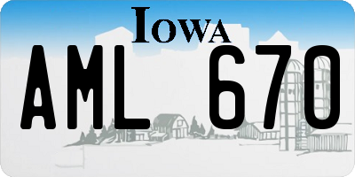 IA license plate AML670
