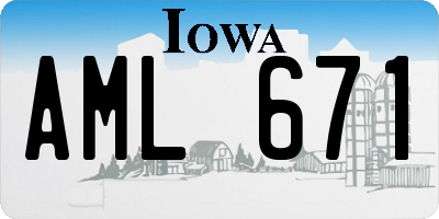 IA license plate AML671