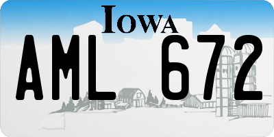 IA license plate AML672