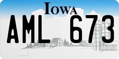 IA license plate AML673
