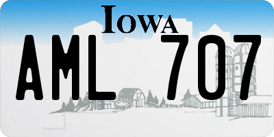 IA license plate AML707