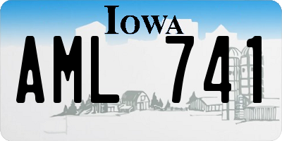 IA license plate AML741
