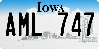 IA license plate AML747
