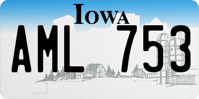 IA license plate AML753