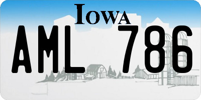 IA license plate AML786