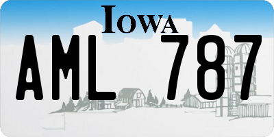 IA license plate AML787