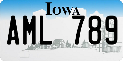 IA license plate AML789