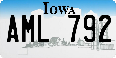 IA license plate AML792