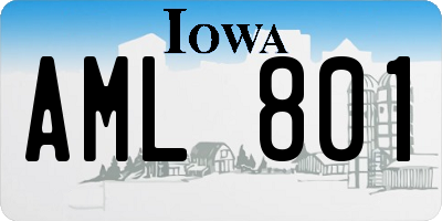 IA license plate AML801