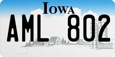 IA license plate AML802