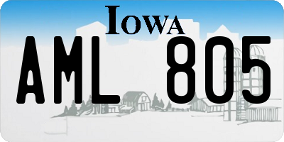 IA license plate AML805