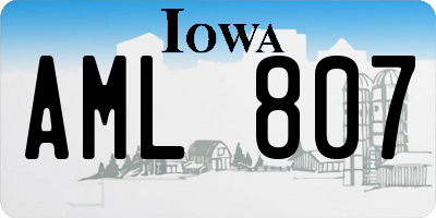 IA license plate AML807