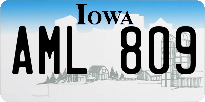 IA license plate AML809