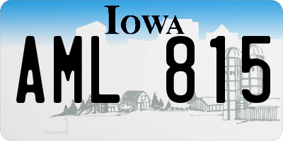 IA license plate AML815