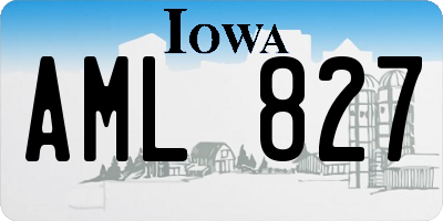 IA license plate AML827