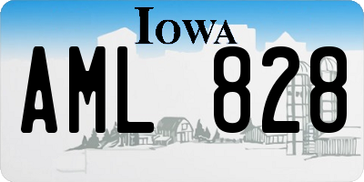 IA license plate AML828