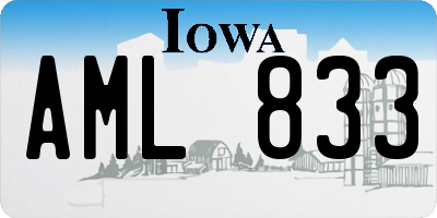 IA license plate AML833