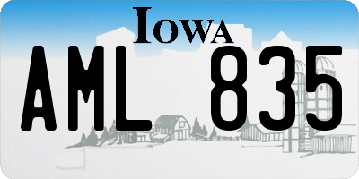 IA license plate AML835
