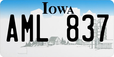 IA license plate AML837