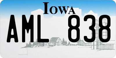 IA license plate AML838
