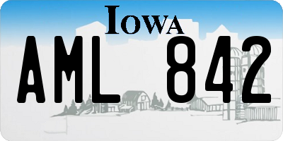 IA license plate AML842