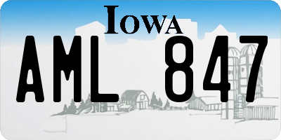 IA license plate AML847