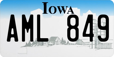 IA license plate AML849