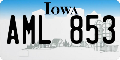 IA license plate AML853