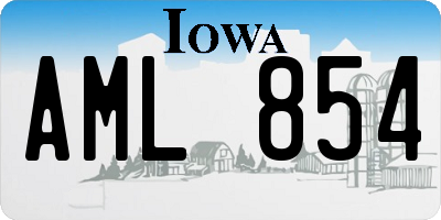 IA license plate AML854