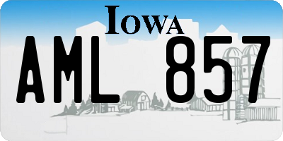 IA license plate AML857