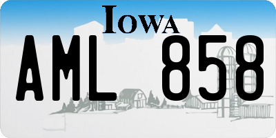 IA license plate AML858