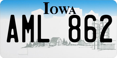 IA license plate AML862