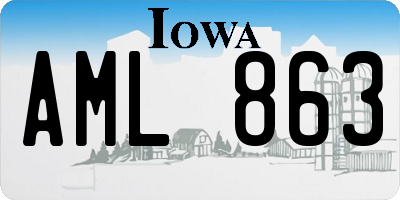 IA license plate AML863