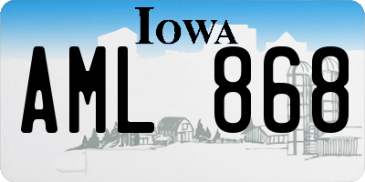 IA license plate AML868