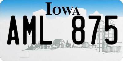 IA license plate AML875