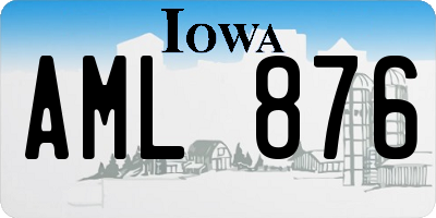 IA license plate AML876